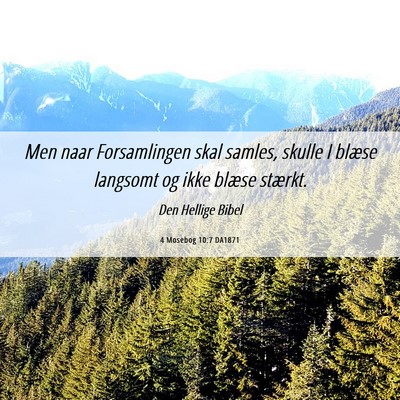 Picture 06 - 4 Mosebog 10:7 DA1871 - Men naar Forsamlingen skal samles, skulle I - Bible Verse Picture