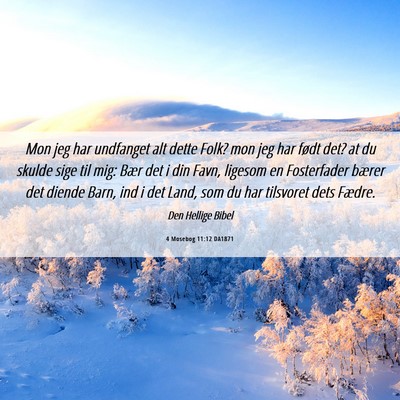 Picture 06 - 4 Mosebog 11:12 DA1871 - Mon jeg har undfanget alt dette Folk? mon jeg har - Bible Verse Picture