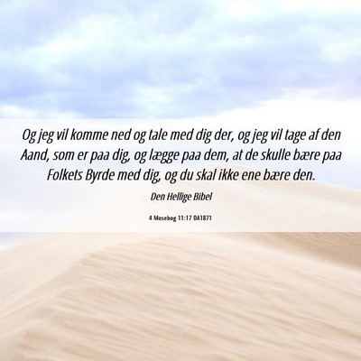 Picture 06 - 4 Mosebog 11:17 DA1871 - Og jeg vil komme ned og tale med dig der, og jeg - Bible Verse Picture