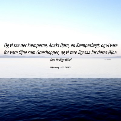 Picture 06 - 4 Mosebog 13:33 DA1871 - Og vi saa der Kæmperne, Anaks Børn, en - Bible Verse Picture