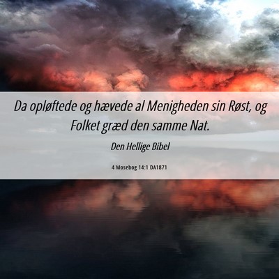Picture 06 - 4 Mosebog 14:1 DA1871 - Da opløftede og hævede al Menigheden sin Røst, - Bible Verse Picture