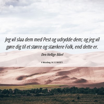 Picture 06 - 4 Mosebog 14:12 DA1871 - Jeg vil slaa dem med Pest og udrydde dem; og jeg - Bible Verse Picture