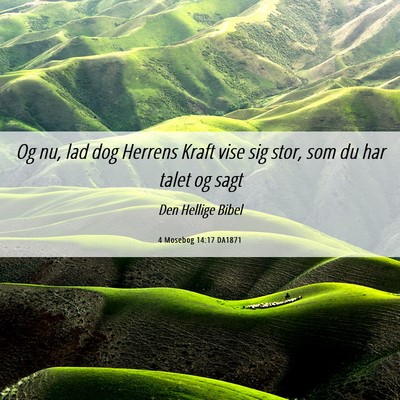 Picture 06 - 4 Mosebog 14:17 DA1871 - Og nu, lad dog Herrens Kraft vise sig stor, som - Bible Verse Picture