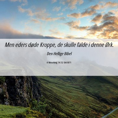 Picture 06 - 4 Mosebog 14:32 DA1871 - Men eders døde Kroppe, de skulle falde i denne - Bible Verse Picture