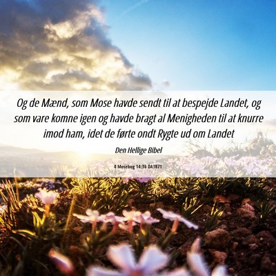 Picture 06 - 4 Mosebog 14:36 DA1871 - Og de Mænd, som Mose havde sendt til at bespejde - Bible Verse Picture