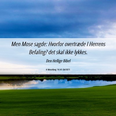 Picture 06 - 4 Mosebog 14:41 DA1871 - Men Mose sagde: Hvorfor overtræde I Herrens - Bible Verse Picture