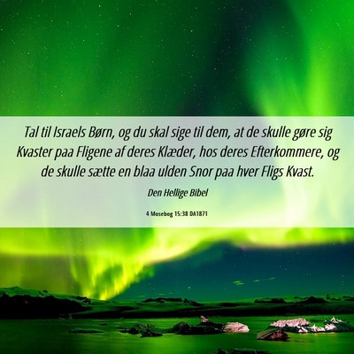 Picture 06 - 4 Mosebog 15:38 DA1871 - Tal til Israels Børn, og du skal sige til dem, - Bible Verse Picture