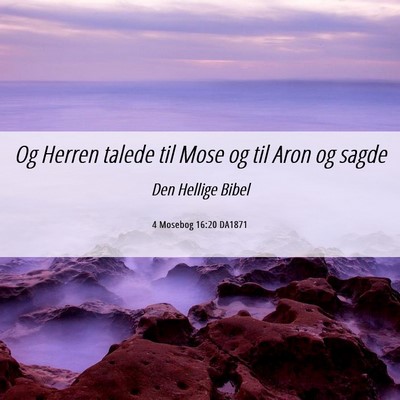 Picture 06 - 4 Mosebog 16:20 DA1871 - Og Herren talede til Mose og til Aron og - Bible Verse Picture