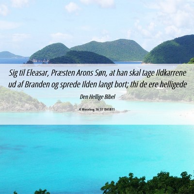 Picture 06 - 4 Mosebog 16:37 DA1871 - Sig til Eleasar, Præsten Arons Søn, at han skal - Bible Verse Picture