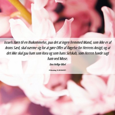 Picture 06 - 4 Mosebog 16:40 DA1871 - Israels Børn til en Ihukommelse, paa det at - Bible Verse Picture