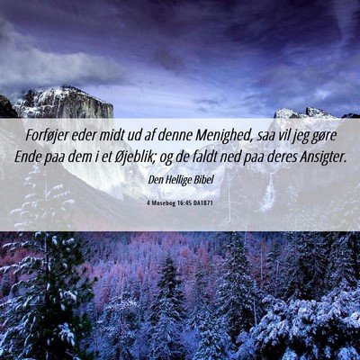Picture 06 - 4 Mosebog 16:45 DA1871 - Forføjer eder midt ud af denne Menighed, saa vil - Bible Verse Picture