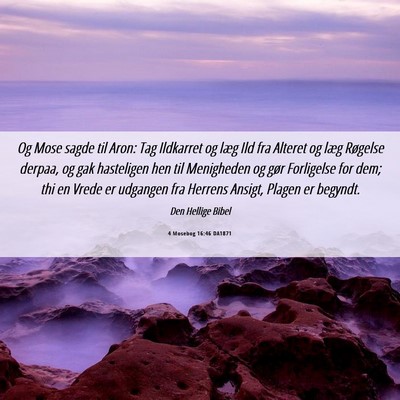 Picture 06 - 4 Mosebog 16:46 DA1871 - Og Mose sagde til Aron: Tag Ildkarret og læg Ild - Bible Verse Picture