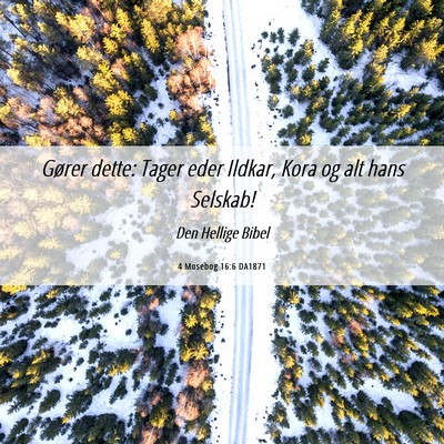 Picture 06 - 4 Mosebog 16:6 DA1871 - Gører dette: Tager eder Ildkar, Kora og alt hans - Bible Verse Picture