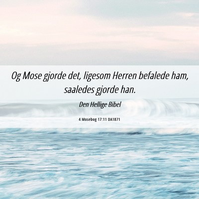 Picture 06 - 4 Mosebog 17:11 DA1871 - Og Mose gjorde det, ligesom Herren befalede ham, - Bible Verse Picture