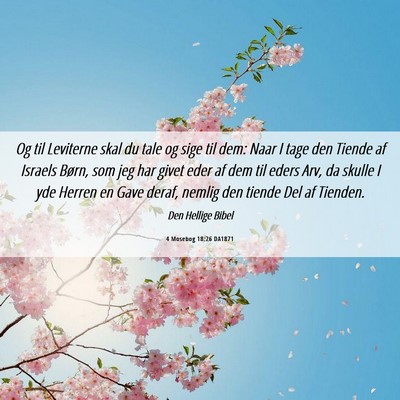 Picture 06 - 4 Mosebog 18:26 DA1871 - Og til Leviterne skal du tale og sige til dem: - Bible Verse Picture