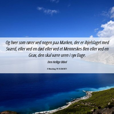 Picture 06 - 4 Mosebog 19:16 DA1871 - Og hver som rører ved nogen paa Marken, der er - Bible Verse Picture