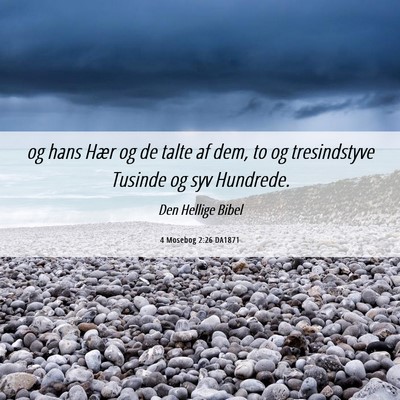 Picture 06 - 4 Mosebog 2:26 DA1871 - og hans Hær og de talte af dem, to og - Bible Verse Picture