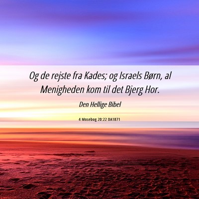 Picture 06 - 4 Mosebog 20:22 DA1871 - Og de rejste fra Kades; og Israels Børn, al - Bible Verse Picture