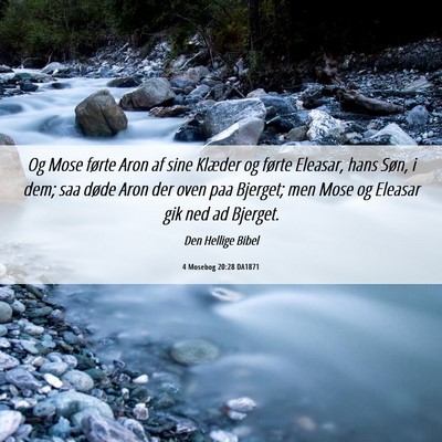 Picture 06 - 4 Mosebog 20:28 DA1871 - Og Mose førte Aron af sine Klæder og førte - Bible Verse Picture