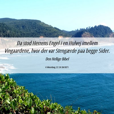 Picture 06 - 4 Mosebog 22:24 DA1871 - Da stod Herrens Engel i en Hulvej imellem - Bible Verse Picture