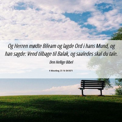 Picture 06 - 4 Mosebog 23:16 DA1871 - Og Herren mødte Bileam og lagde Ord i hans Mund, - Bible Verse Picture