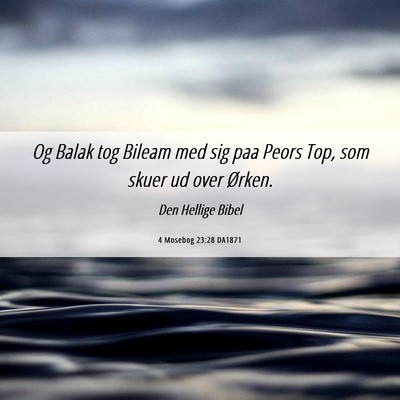 Picture 06 - 4 Mosebog 23:28 DA1871 - Og Balak tog Bileam med sig paa Peors Top, som - Bible Verse Picture