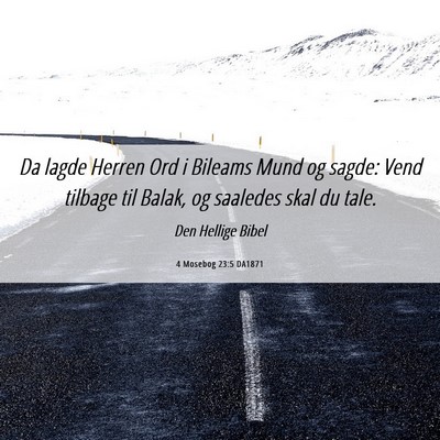 Picture 06 - 4 Mosebog 23:5 DA1871 - Da lagde Herren Ord i Bileams Mund og sagde: Vend - Bible Verse Picture