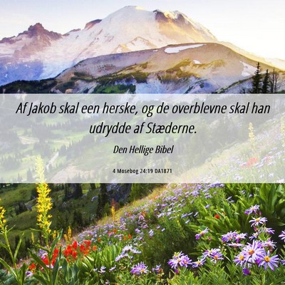 Picture 06 - 4 Mosebog 24:19 DA1871 - Af Jakob skal een herske, og de overblevne skal - Bible Verse Picture
