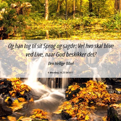 Picture 06 - 4 Mosebog 24:23 DA1871 - Og han tog til sit Sprog og sagde: Ve! hvo skal - Bible Verse Picture