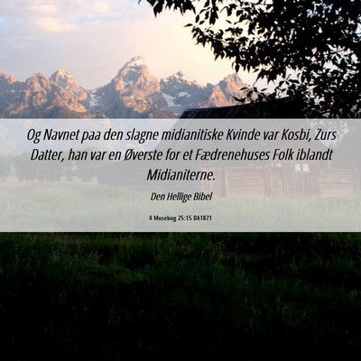 Picture 06 - 4 Mosebog 25:15 DA1871 - Og Navnet paa den slagne midianitiske Kvinde var - Bible Verse Picture