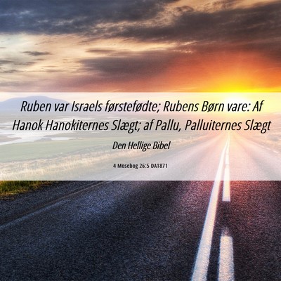 Picture 06 - 4 Mosebog 26:5 DA1871 - Ruben var Israels førstefødte; Rubens Børn - Bible Verse Picture