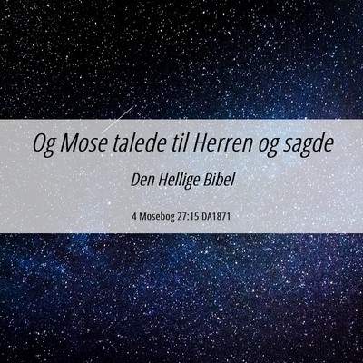 Picture 06 - 4 Mosebog 27:15 DA1871 - Og Mose talede til Herren og - Bible Verse Picture