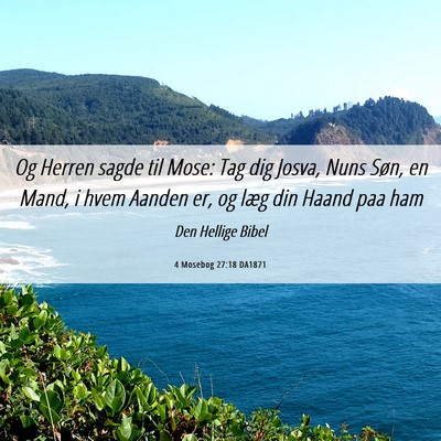 Picture 06 - 4 Mosebog 27:18 DA1871 - Og Herren sagde til Mose: Tag dig Josva, Nuns - Bible Verse Picture