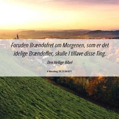 Picture 06 - 4 Mosebog 28:23 DA1871 - Foruden Brændofret om Morgenen, som er det - Bible Verse Picture