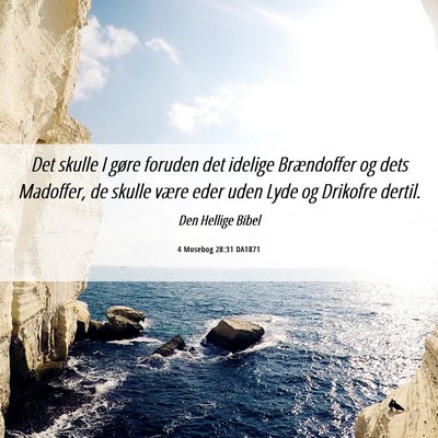 Picture 06 - 4 Mosebog 28:31 DA1871 - Det skulle I gøre foruden det idelige - Bible Verse Picture