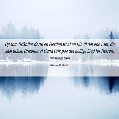 Picture 06 - 4 Mosebog 28:7 DA1871 - Og som Drikoffer dertil en Fjerdepart af en Hin - Bible Verse Picture