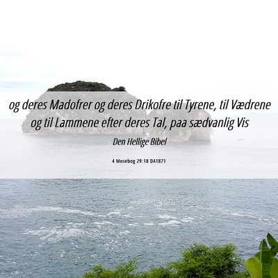 Picture 06 - 4 Mosebog 29:18 DA1871 - og deres Madofrer og deres Drikofre til Tyrene, - Bible Verse Picture