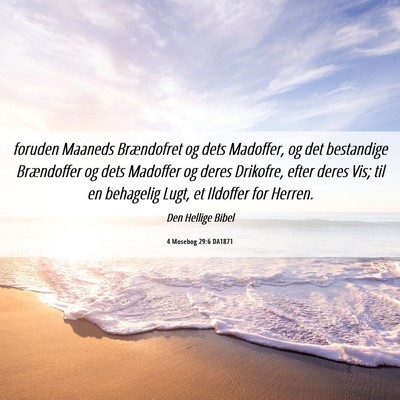 Picture 06 - 4 Mosebog 29:6 DA1871 - foruden Maaneds Brændofret og dets Madoffer, og - Bible Verse Picture