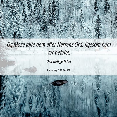 Picture 06 - 4 Mosebog 3:16 DA1871 - Og Mose talte dem efter Herrens Ord, ligesom ham - Bible Verse Picture