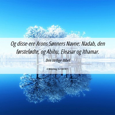 Picture 06 - 4 Mosebog 3:2 DA1871 - Og disse ere Arons Sønners Navne: Nadab, den - Bible Verse Picture