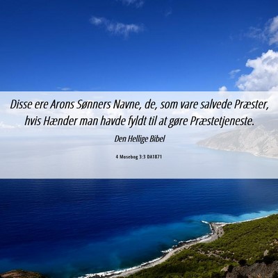 Picture 06 - 4 Mosebog 3:3 DA1871 - Disse ere Arons Sønners Navne, de, som vare - Bible Verse Picture