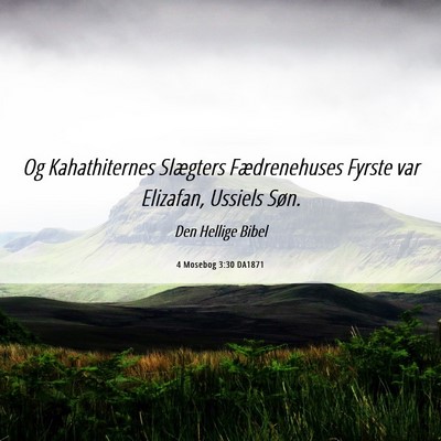 Picture 06 - 4 Mosebog 3:30 DA1871 - Og Kahathiternes Slægters Fædrenehuses Fyrste - Bible Verse Picture