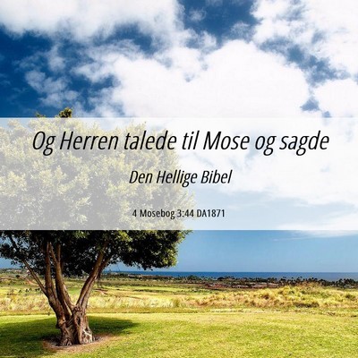 Picture 06 - 4 Mosebog 3:44 DA1871 - Og Herren talede til Mose og - Bible Verse Picture
