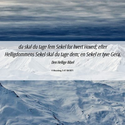 Picture 06 - 4 Mosebog 3:47 DA1871 - da skal du tage fem Sekel for hvert Hoved; efter - Bible Verse Picture