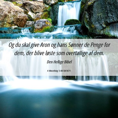 Picture 06 - 4 Mosebog 3:48 DA1871 - Og du skal give Aron og hans Sønner de Penge for - Bible Verse Picture
