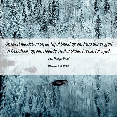 Picture 06 - 4 Mosebog 31:20 DA1871 - Og hvert Klædebon og alt Tøj af Skind og alt, - Bible Verse Picture
