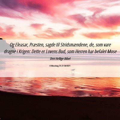 Picture 06 - 4 Mosebog 31:21 DA1871 - Og Eleasar, Præsten, sagde til Stridsmændene, - Bible Verse Picture