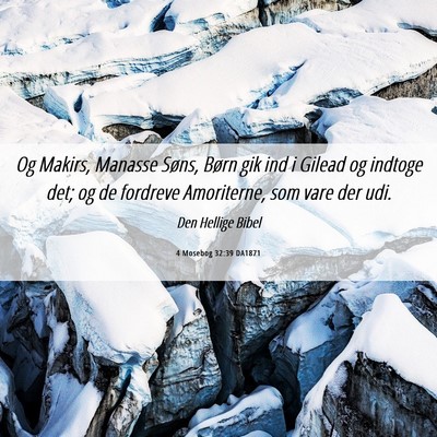 Picture 06 - 4 Mosebog 32:39 DA1871 - Og Makirs, Manasse Søns, Børn gik ind i Gilead - Bible Verse Picture