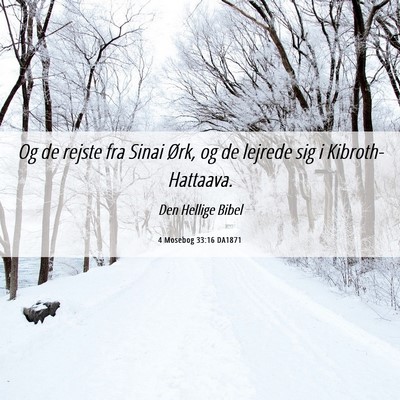 Picture 06 - 4 Mosebog 33:16 DA1871 - Og de rejste fra Sinai Ørk, og de lejrede sig i - Bible Verse Picture