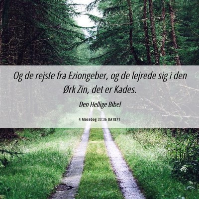 Picture 06 - 4 Mosebog 33:36 DA1871 - Og de rejste fra Eziongeber, og de lejrede sig i - Bible Verse Picture